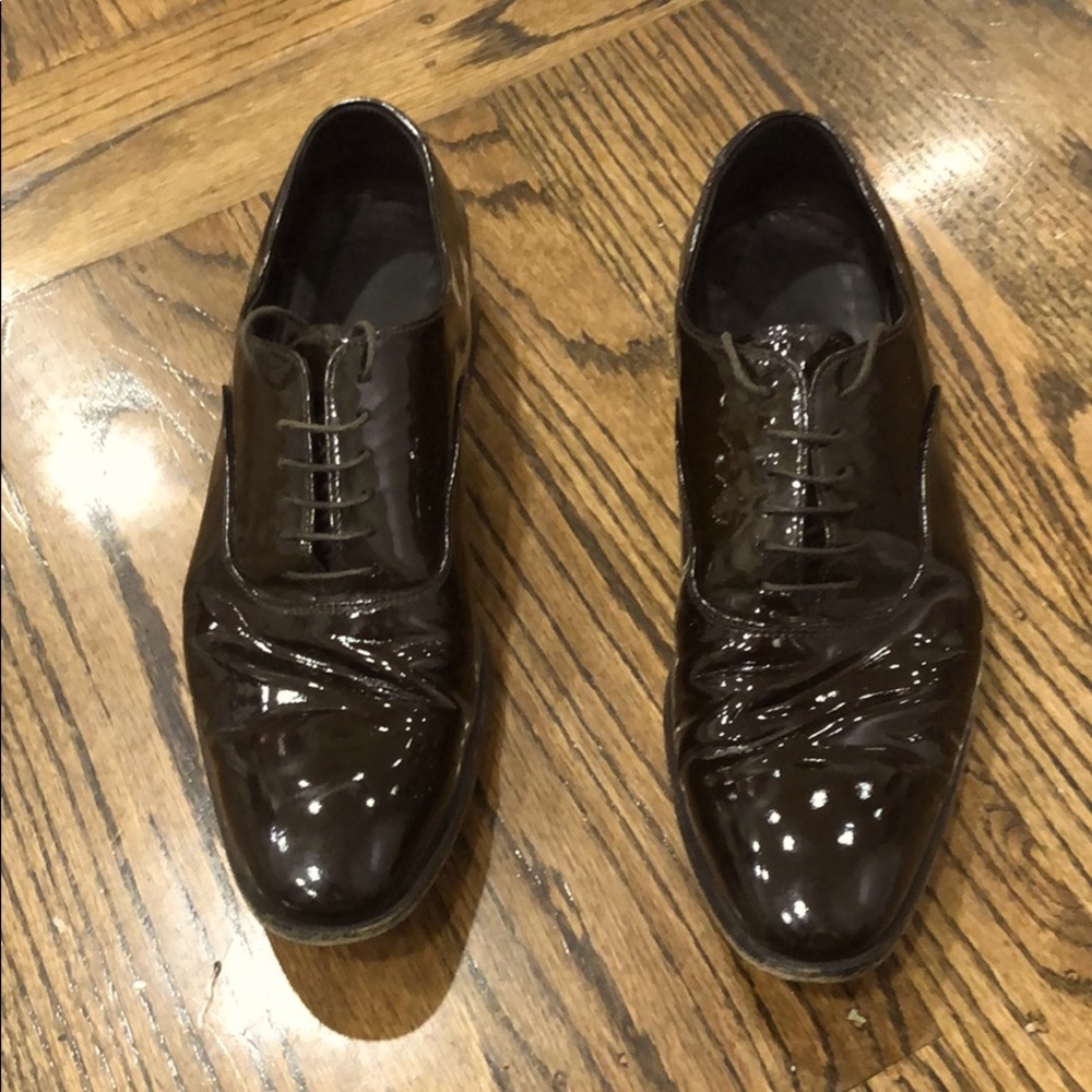 Prada brown patent leather dress shoes